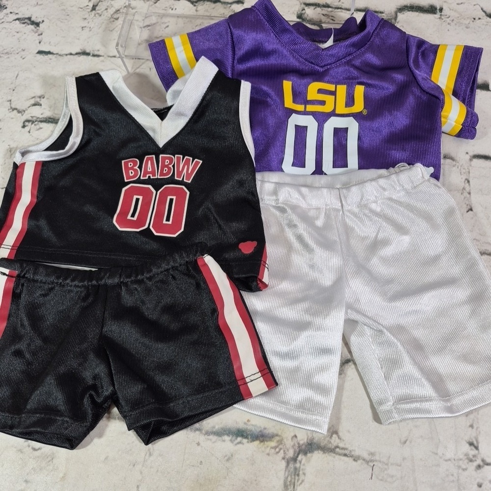 Build A Bear Clothing Lot Sports Outfits Basketball Football Uniforms